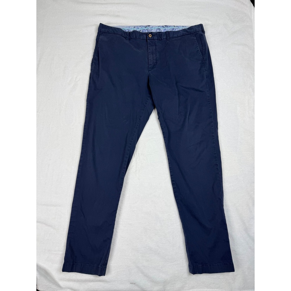 Tommy Bahama Mens Boracay Chino Pants 42x34 Navy Blue Stretch Cotton Trousers